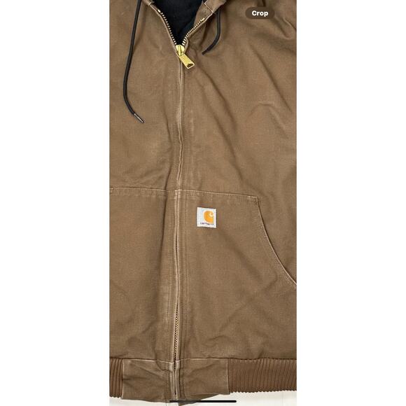 Carhartt J140 Jacket Size XL Dark Brown Loose Fit Duck Insulated Flannel Lined - Picture 4 of 9